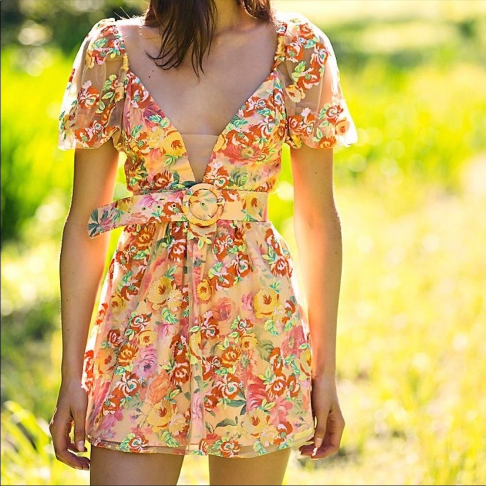 NWT Winnie Embroidered Mini Dress